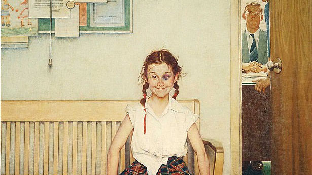 Норман Роквелл. Девочка с синяком (фрагмент). 1953