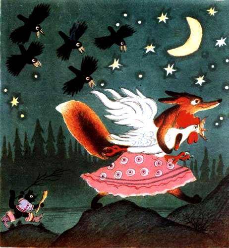  Кот, петух и лиса сказка