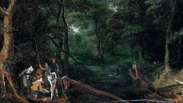 Ян Брейгель Старший. Ограбление в лесу (фрагмент).