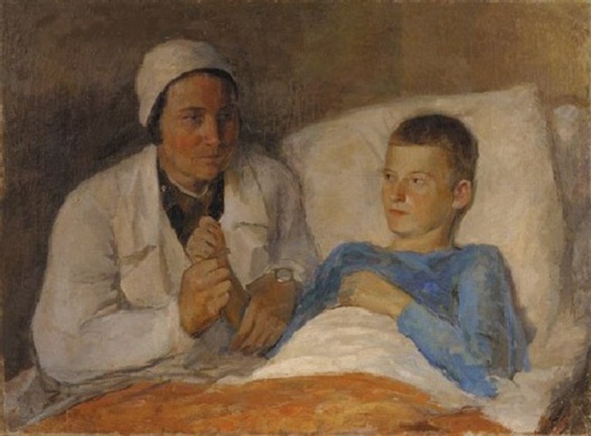 Татьяна Гиппиус. Военврач с мальчиком. 1930