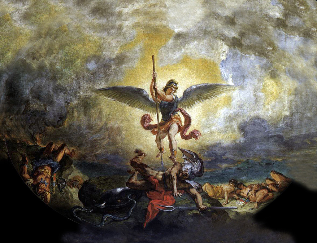 Эжен Делакруа. Св. Михаил изгоняет дьявола с Небес (фрагмент). 1861