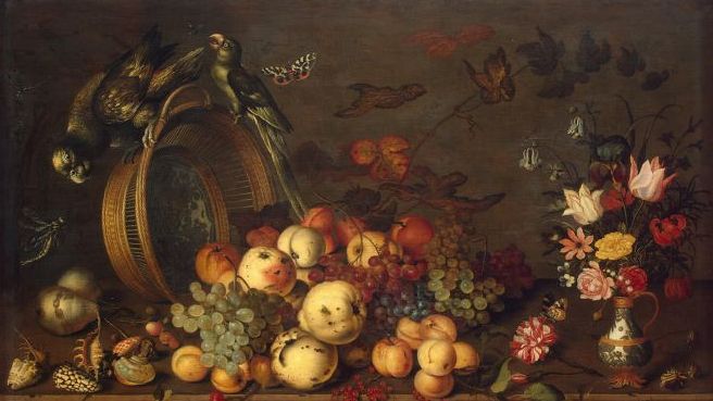 Бальтазар ван дер Аст. Натюрморт с фруктами и цветами. Первая половина XVII века