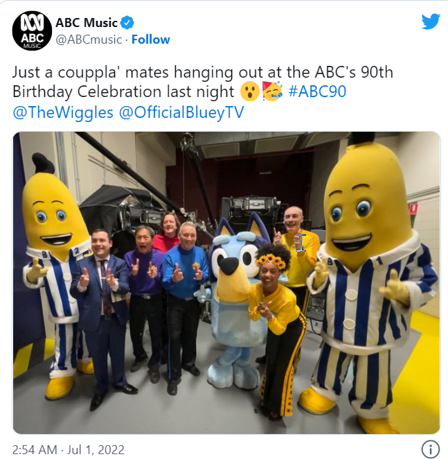 Празднование юбилея ABC. Скриншот страницы пользователя Twitter https://twitter.com/ABCmusic