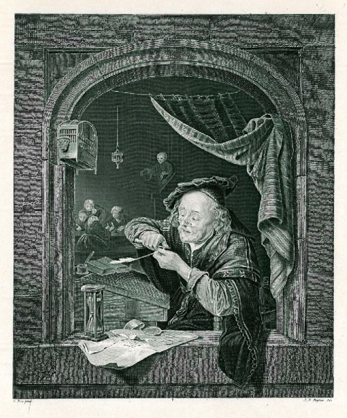 Герарда Доу. Учитель чистописания. 1864