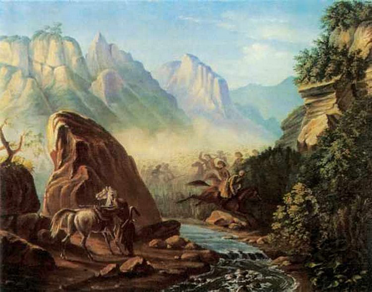 Михаил Лермонтов. «Перестрелка в горах Дагестана». 1840-1841