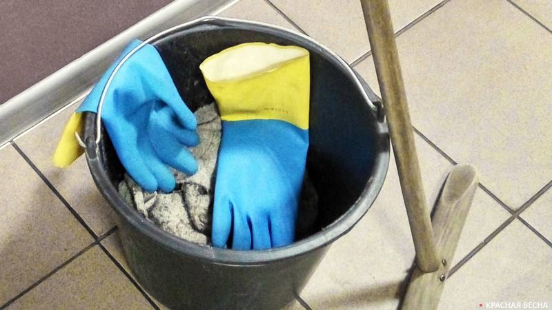 Перчатки гастарбайтера в цвет украинского флага