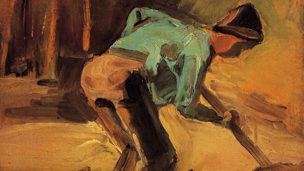 Винсент Ван Гог. Человек с палкой или лопатой. 1882