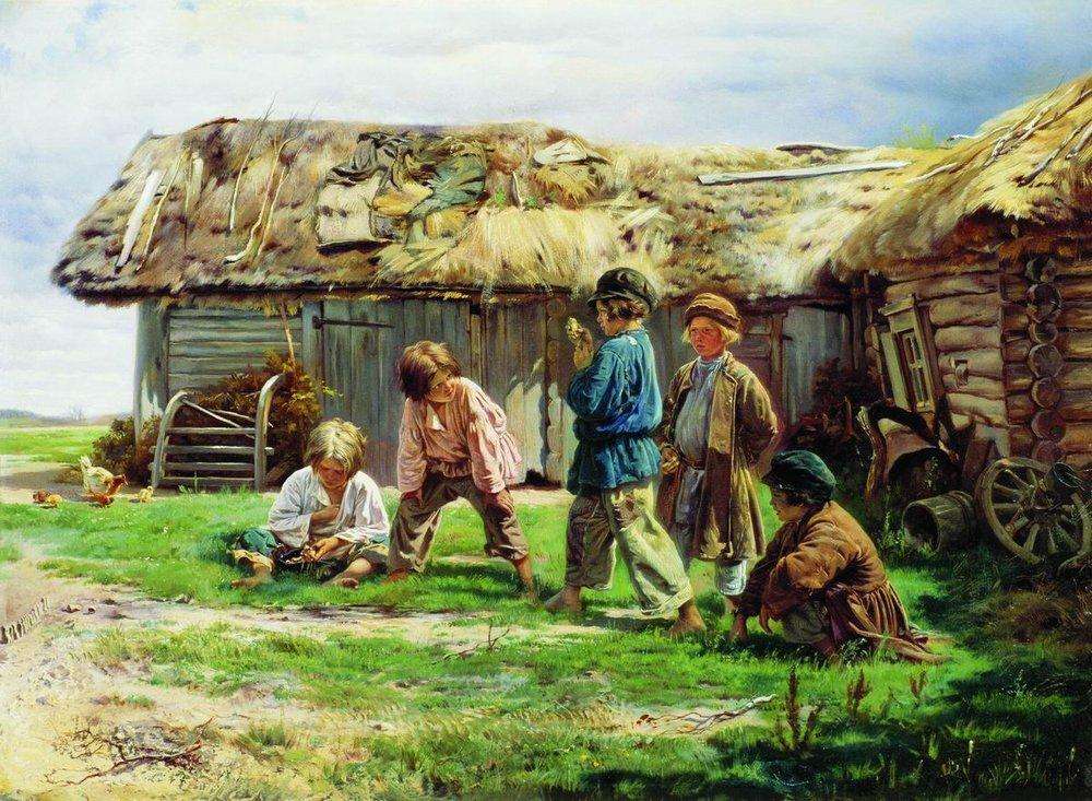 Владимир Маковский. Игра в бабки. 1870