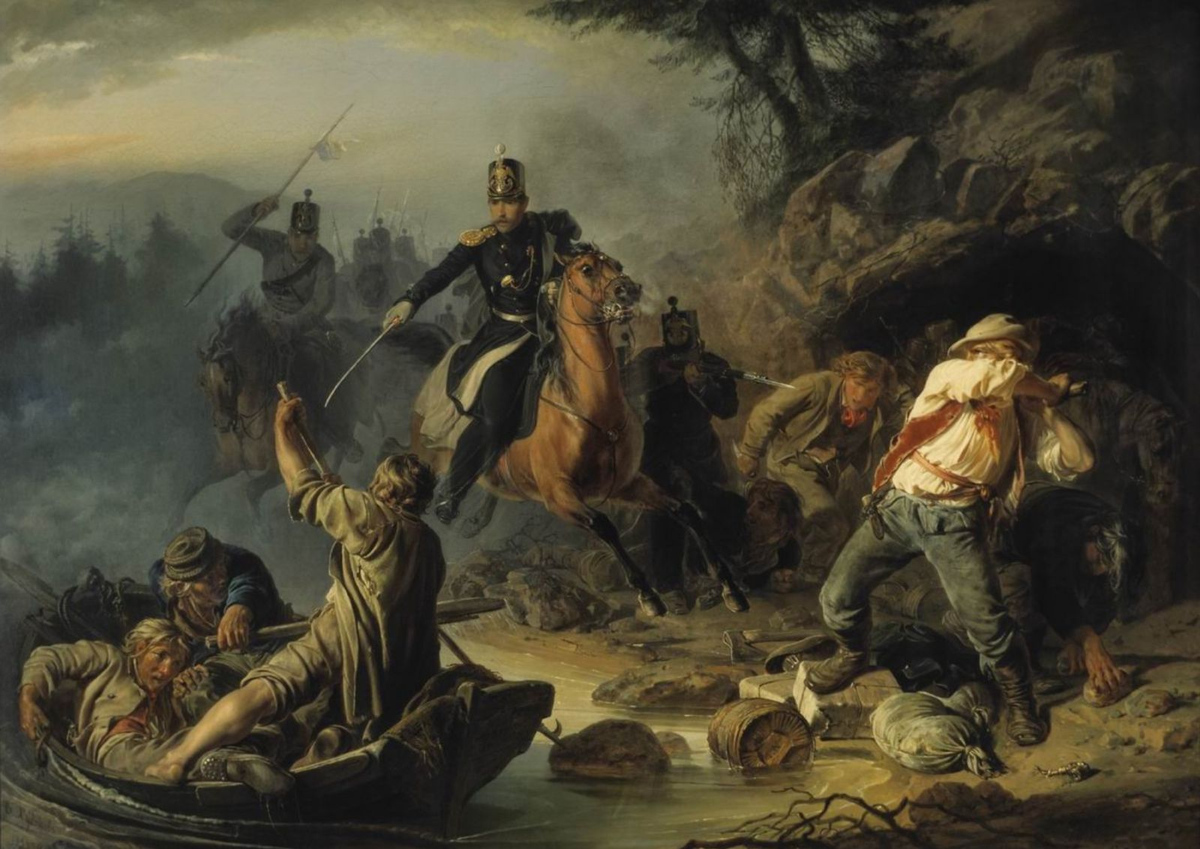 Василий Худяков. Стычка с финляндскими контрабандистами. 1853