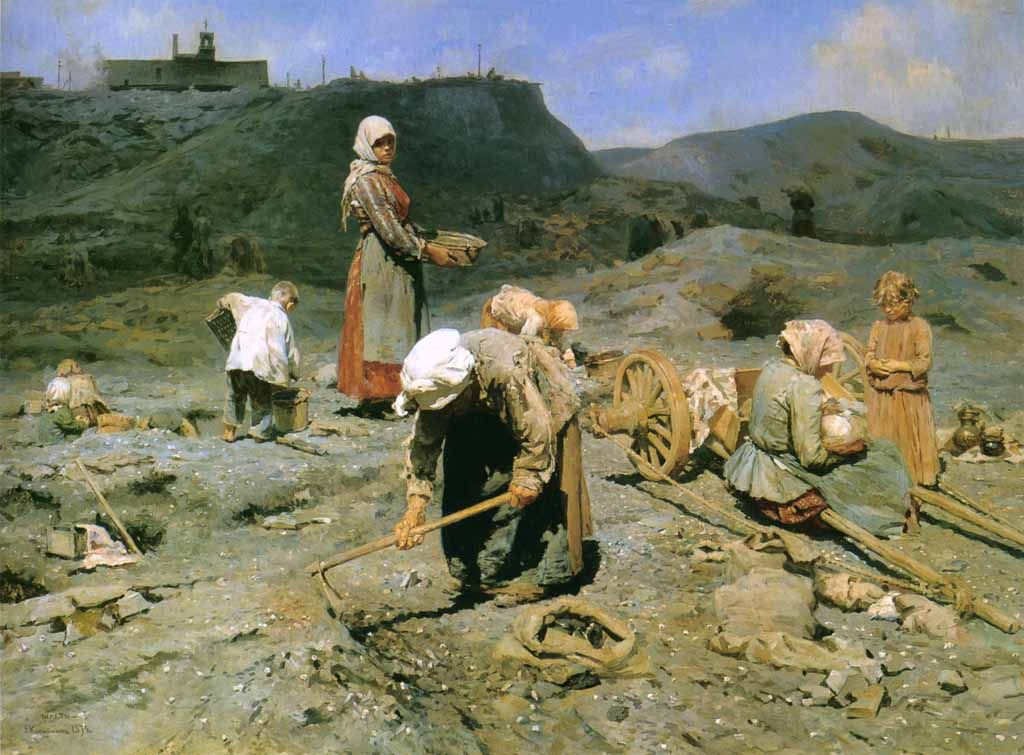 Николай Касаткин. Сбор угля бедными на отработанной шахте. 1894