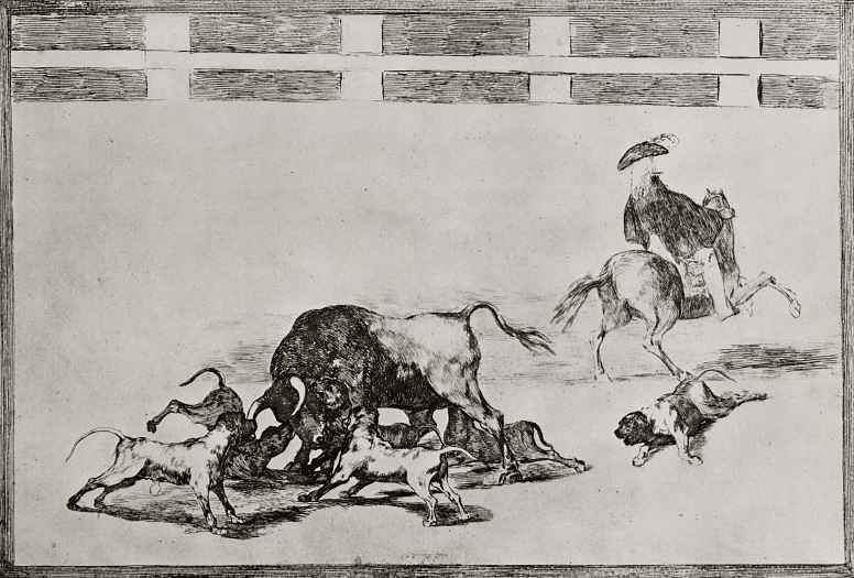 Травля быка собаками. 1816