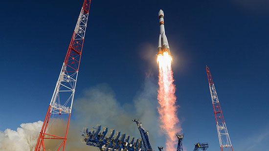 Пуск ракеты-носителя «Союз-2» с космодрома Плесецк