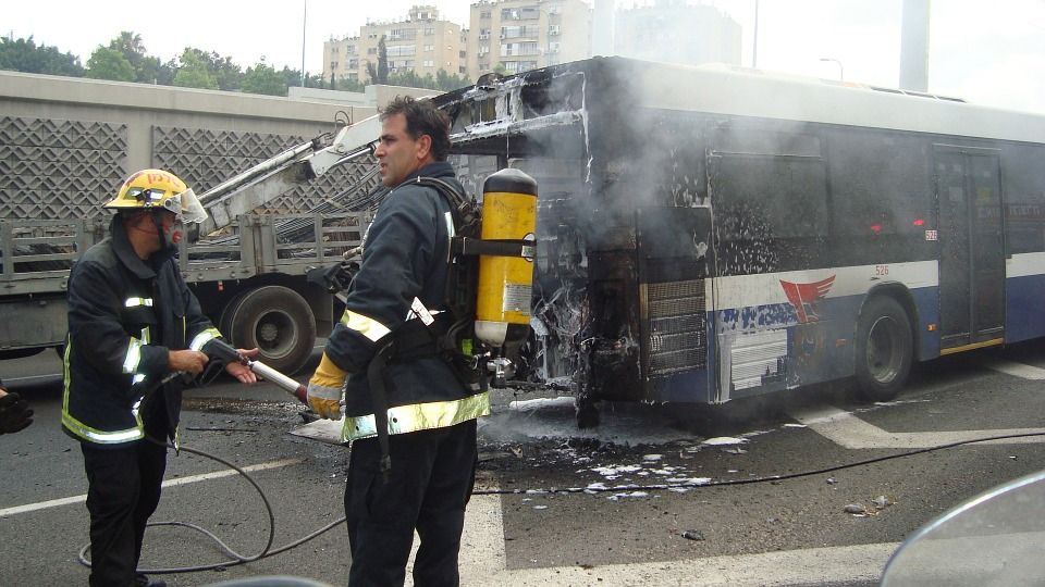 Автобус, аварии, пожар