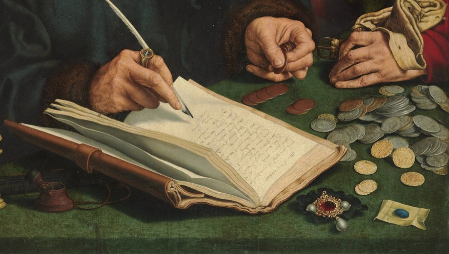 Маринус ван Реймерсвале. Сборщики податей (фрагмент).  XVI век