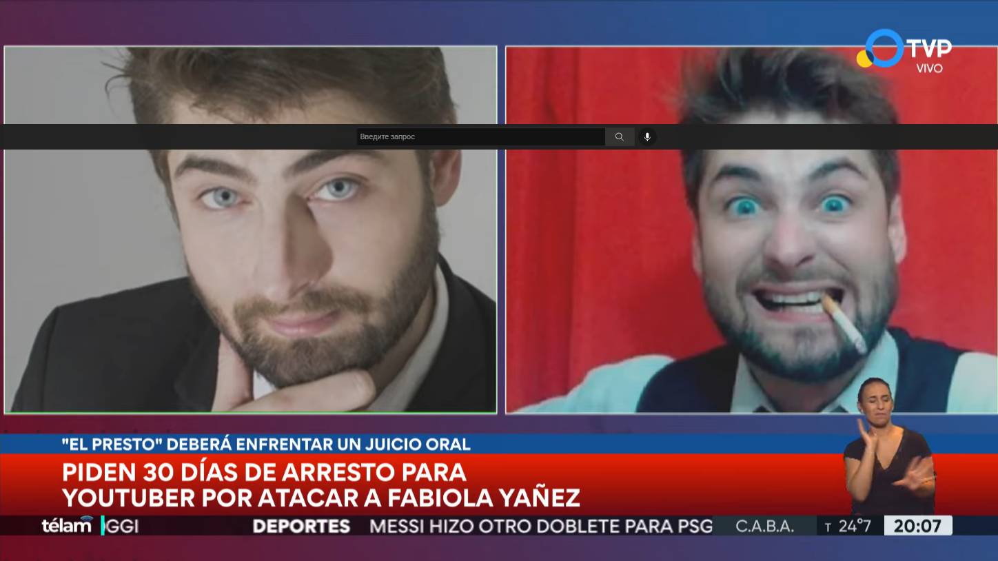 Журналист, блогер El Presto. Скриншот Youtube-канала Television Publica Noticias