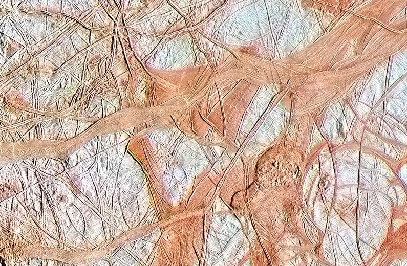 Поверхность Европы, спутника Юпитера 
