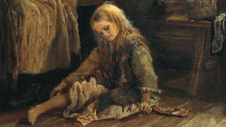 Алексей Корзухин. Девочка (фрагмент). 1877