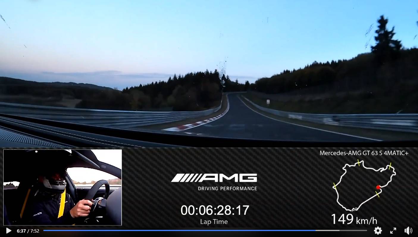 Заезд Mercedes-AMG GT 63 S 4Matic+ по Нюрбургрингу