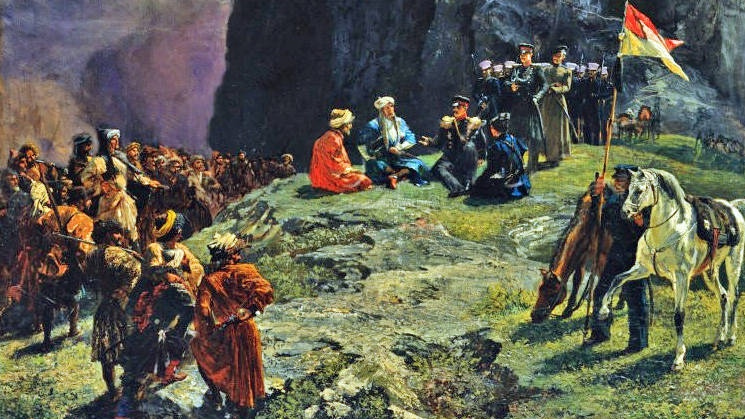 Григорий Гагарин. Встреча генерала Клюки-фон-Клюгенау с Шамилём в 1837 году