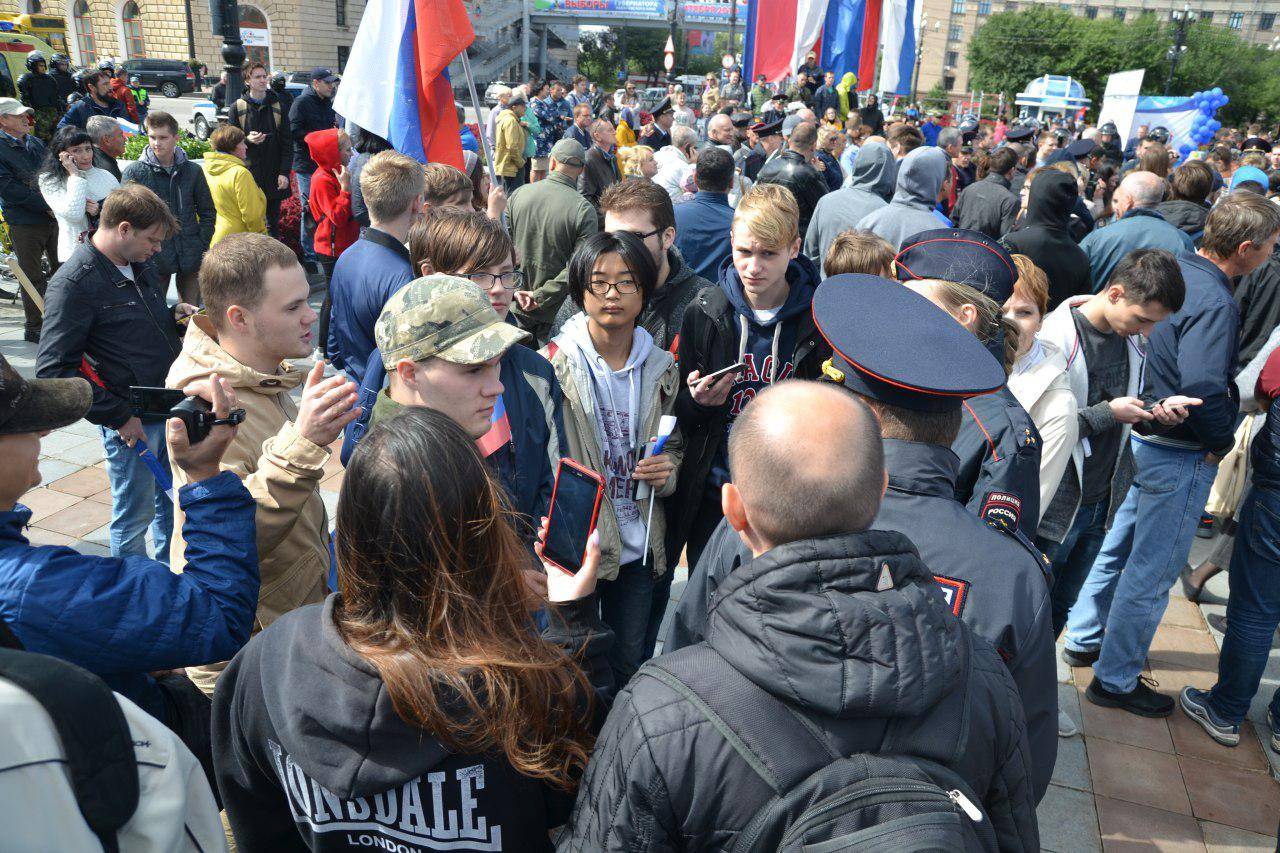 Митинг сторонников Навального в Хабаровске 9.09.2018