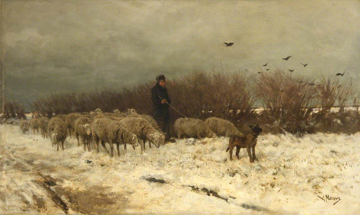 Антон Мауве. Овцы на снегу. 1858-1888