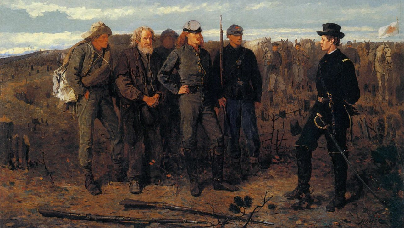 Уинслоу Хомер. Пленные с фронта (фрагмент). 1866