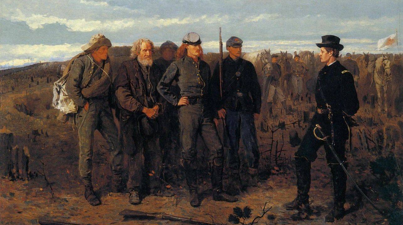 Уинслоу Хомер. Пленные с фронта (фрагмент). 1866