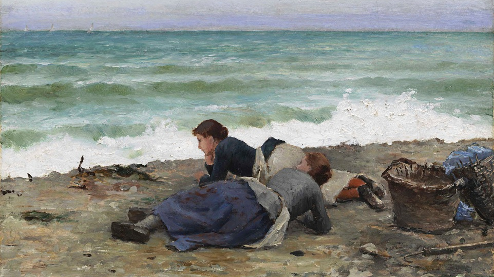 Дэниел Риджуэй Найт. Высокий прилив, Этрета (фрагмент). 1884