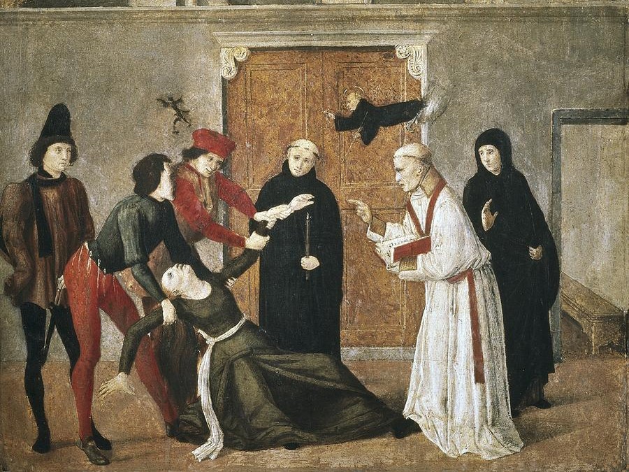 Изгнание бесов из одержимой. Европейская живопись XV века