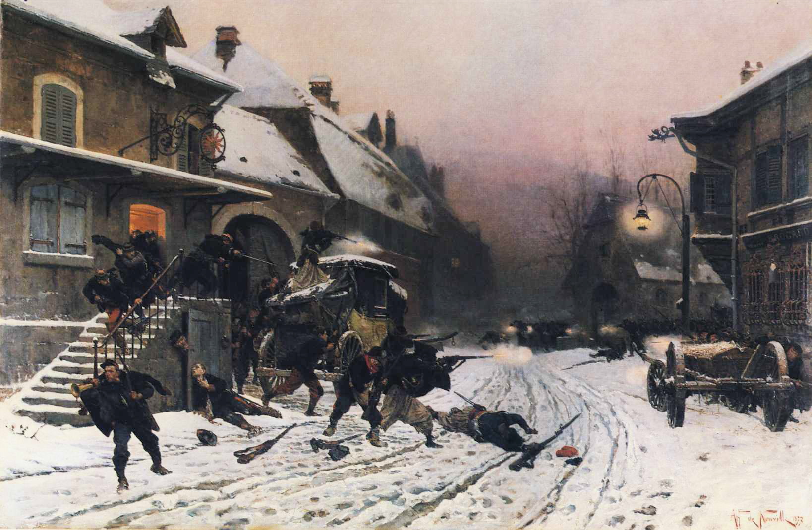 Альфонс де Невиль. Немецкая атака на рассвете. 1877