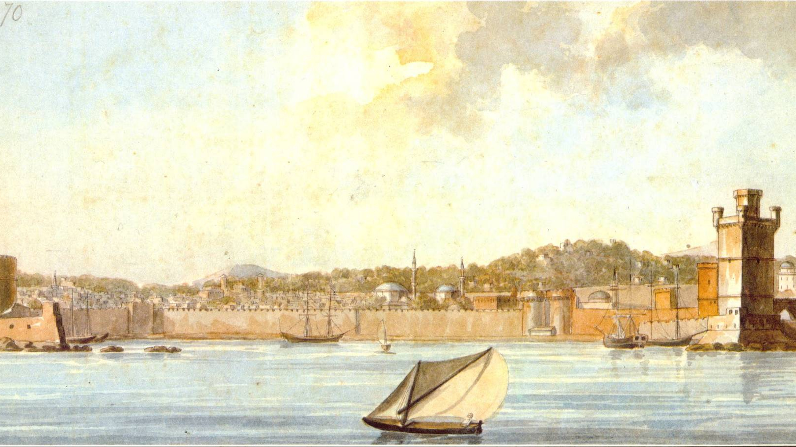 Томас Хоуп. Родос, Старая гавань (фрагмент)