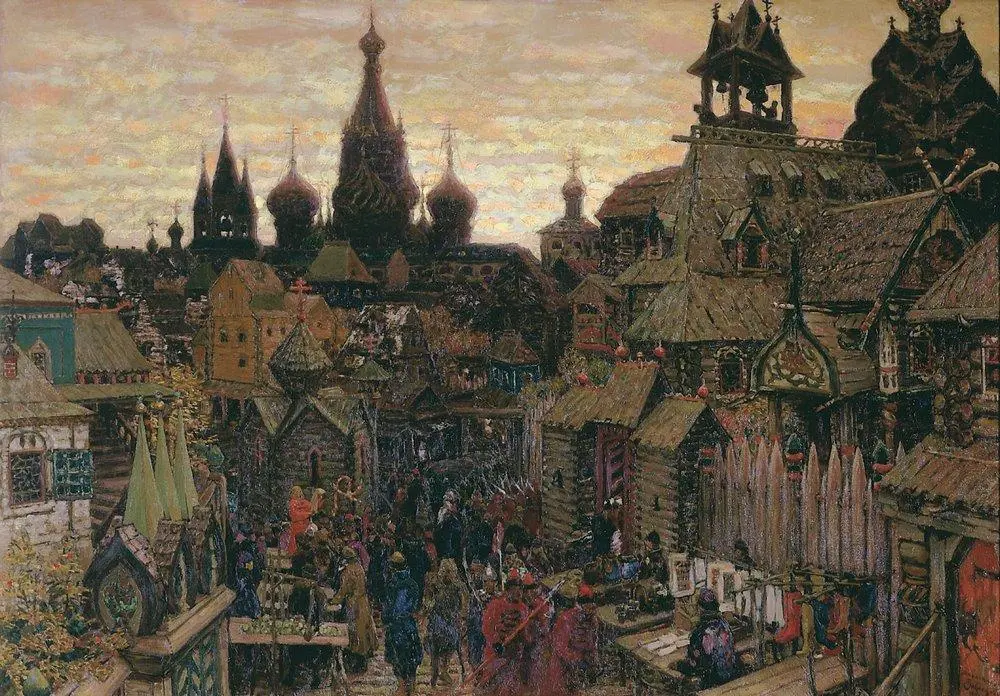 Аполлинарий Васнецов. Улица в Китай-городе. 1900