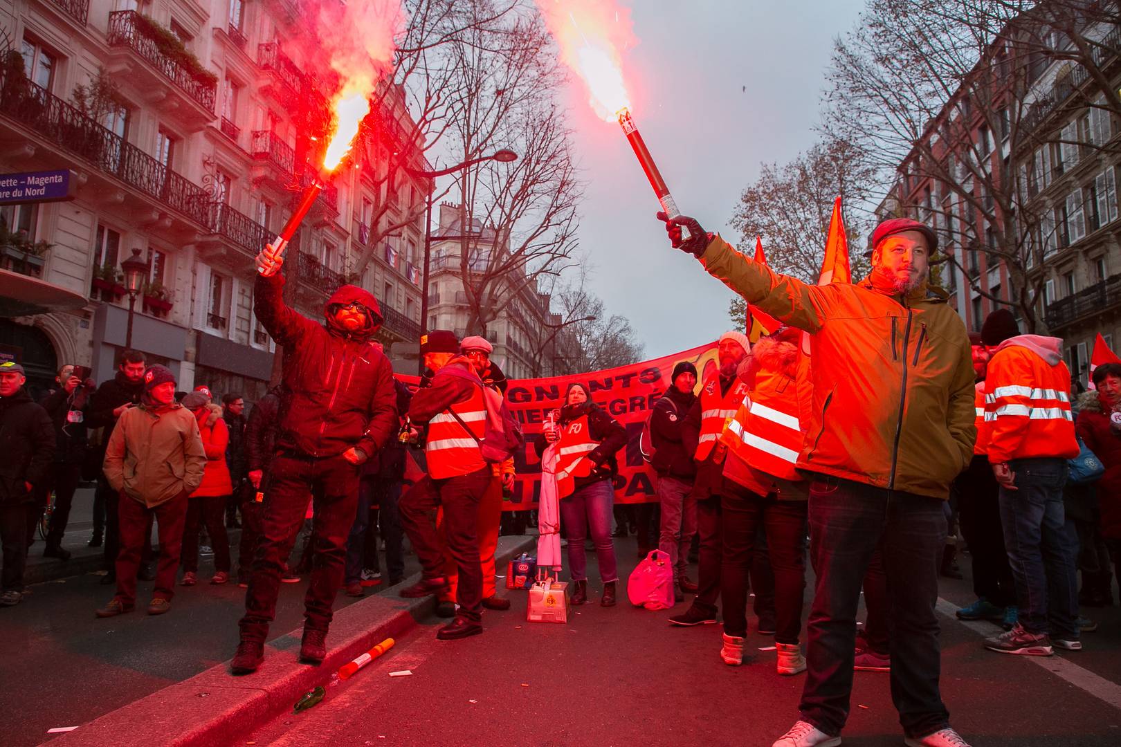 Протесты против пенсионной реформы в Париже. 5.12.2019