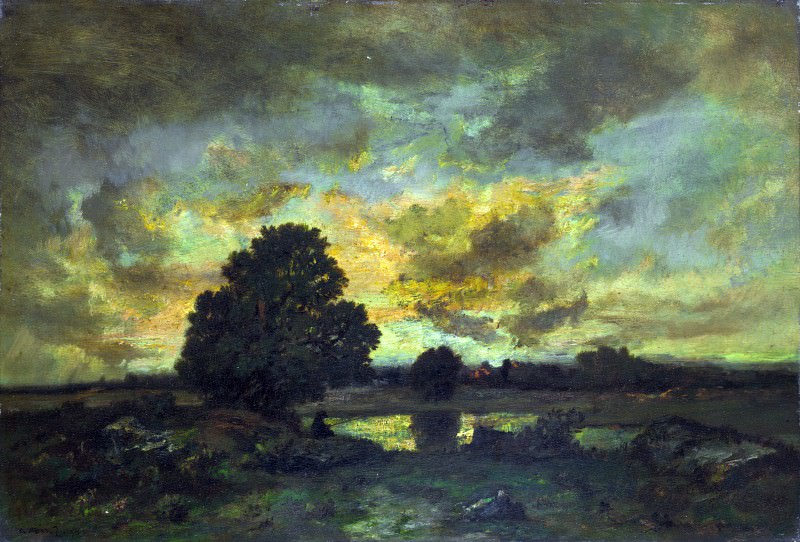 Нарсис-Виржиль Диас де ла Пенья. Пустырь с рассветом, предвещающим бурю. 1850