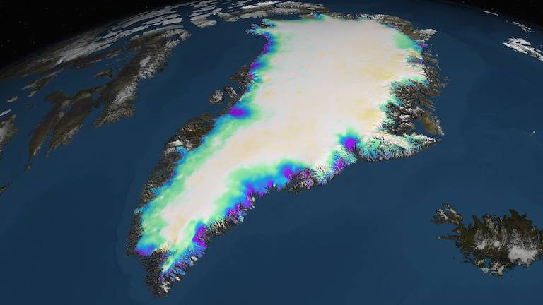 картографирование тающих ледников Гренландии