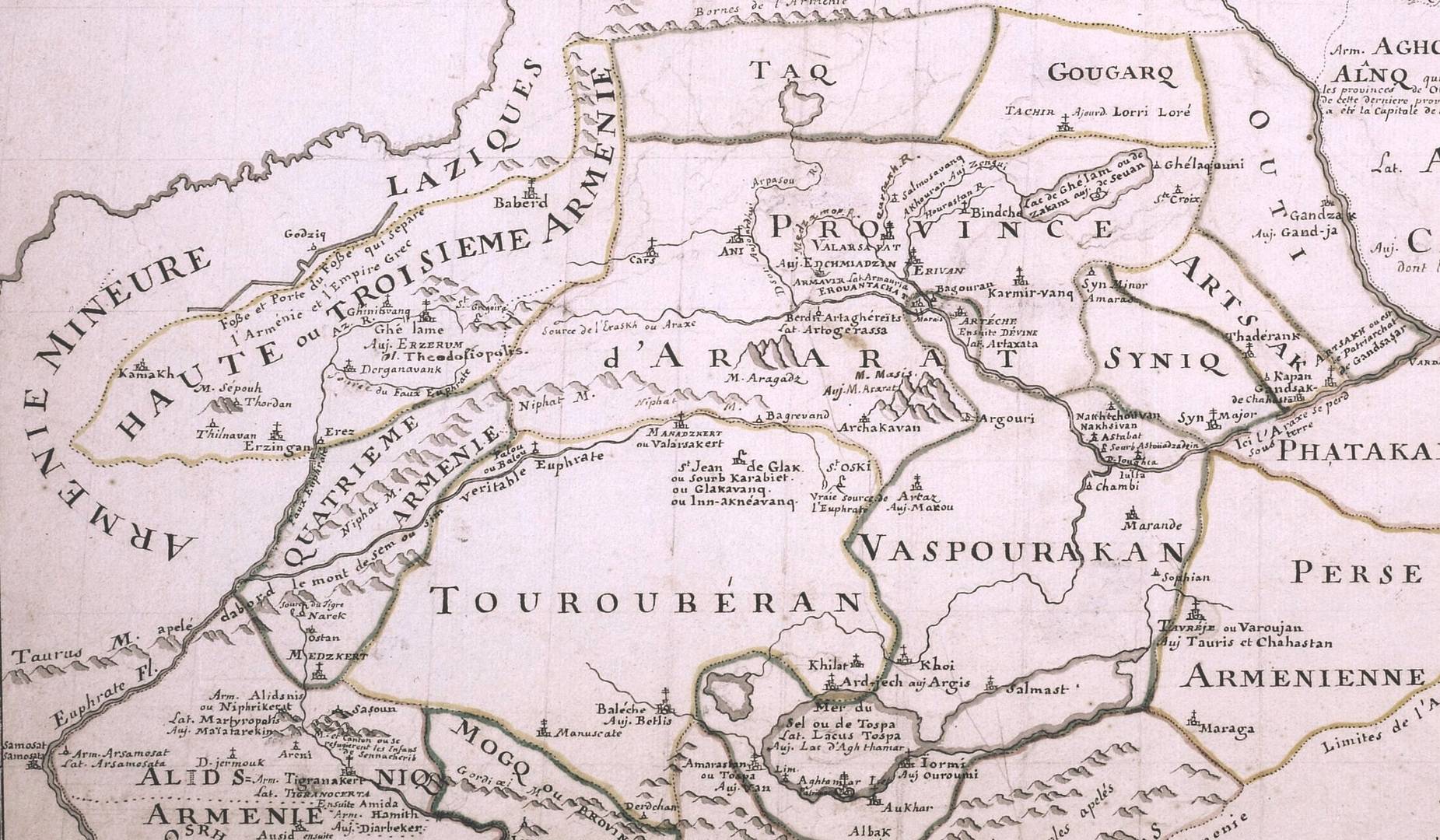 Сюник на карте Армении. Франция, 1788