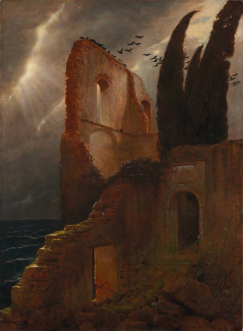 Арнольд Бёклин. Руины у моря. 1881