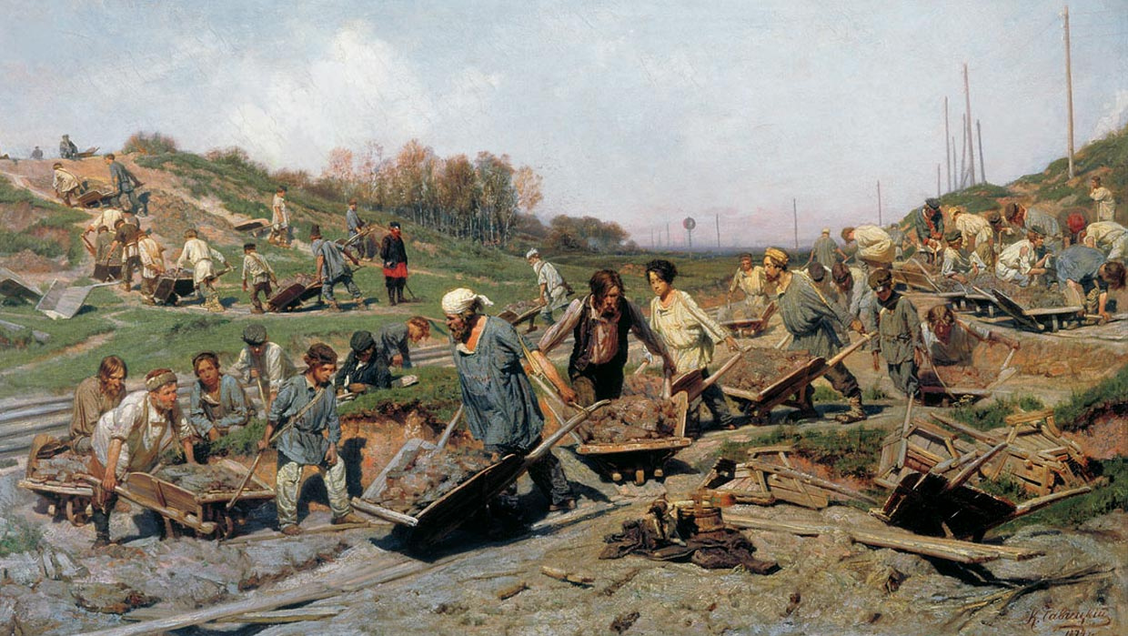 К. А. Савицкий. Ремонтные работы на железной дороге. 1874