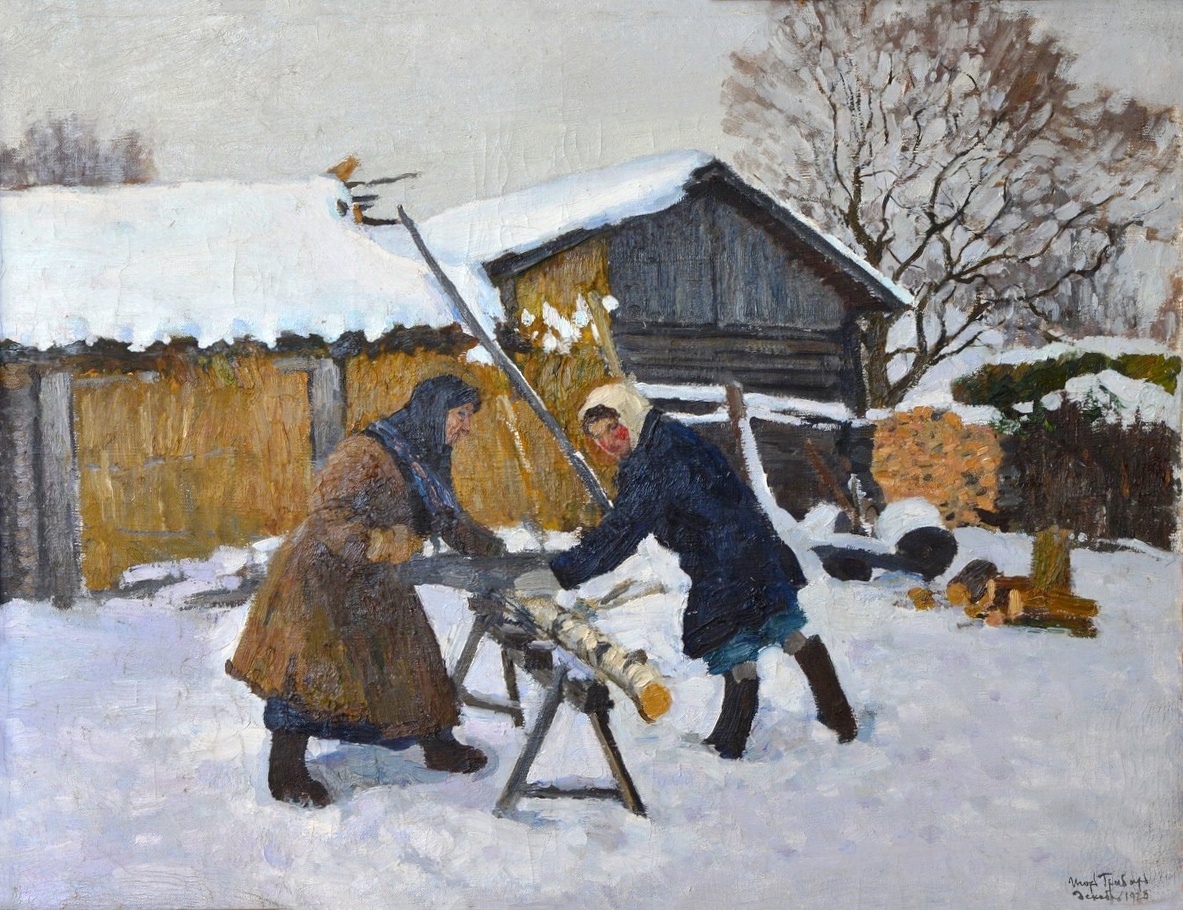 Игорь Грабарь. Пилка дров. 1935