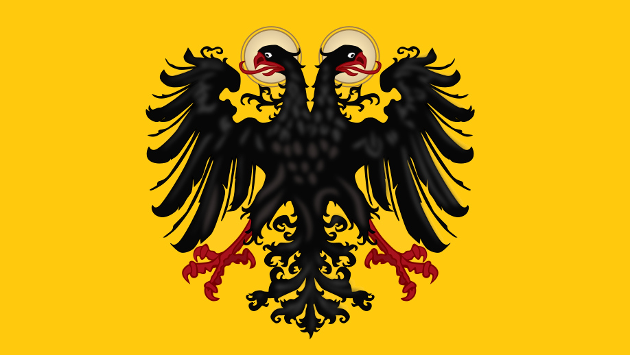 Знамя Священной Римской империи, двуглавый орёл с двумя нимбами (1400-1806)