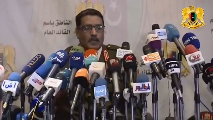 Цитата из трансляции пресс-конференции Ливийской Национальной Армии