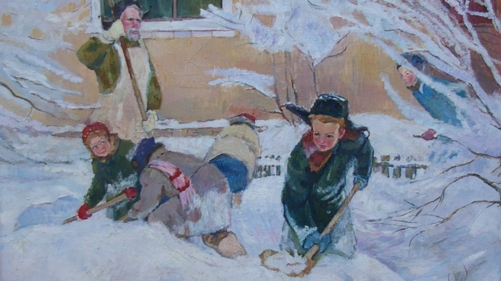 Н. Р. Капельников. Уборка снега. 1925