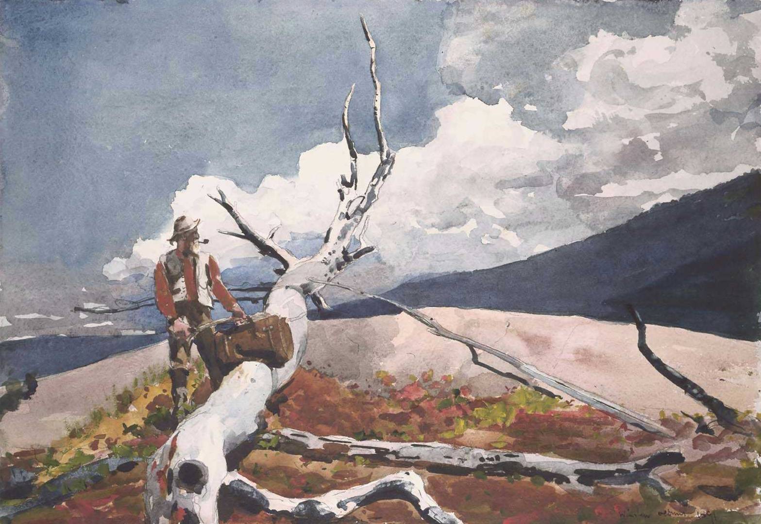 Уинслоу Хомер. Лесоруб и упавшее дерево. 1891