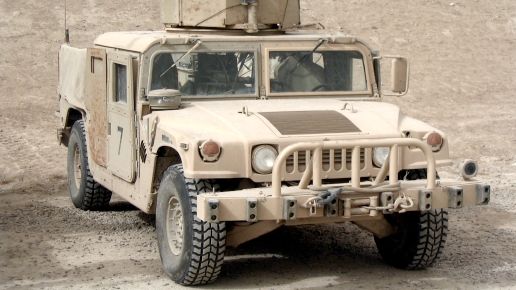 Minigun on Humvee