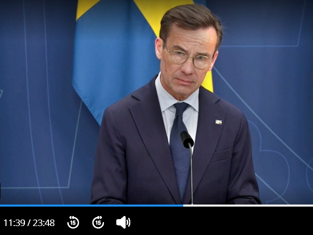 Пресс-конференция премьер-министра Швеции Ульфа Кристерссона 17 октября 2023 года