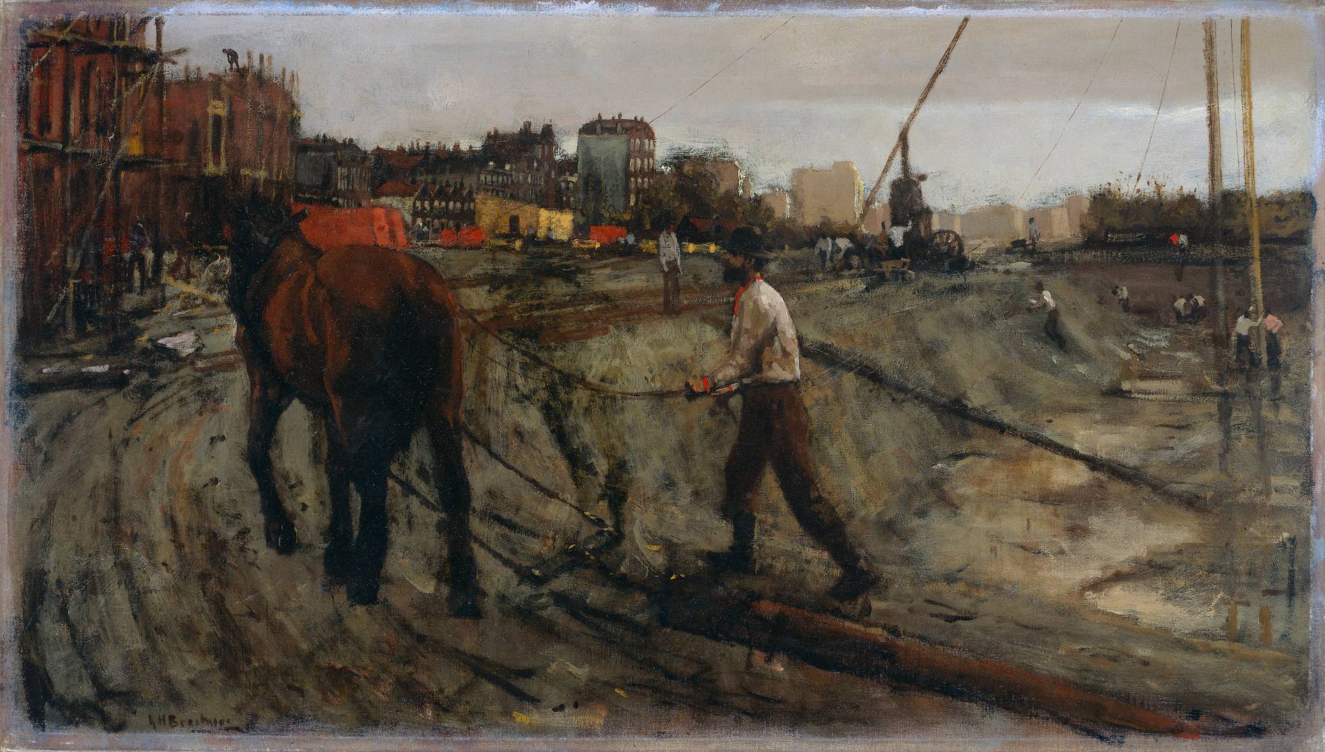 Георг Хендрик Брейтнер. Стройка в Амстердаме. 1885
