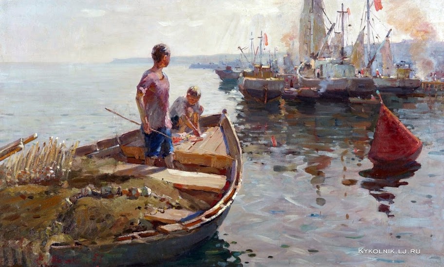 Мамчич Степан Гаврилович. За рыбой. 1958