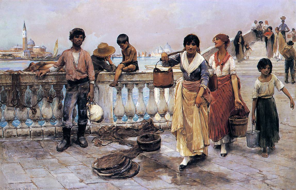 Фрэнк Дювенек. Венецианские водоносы. 19 век