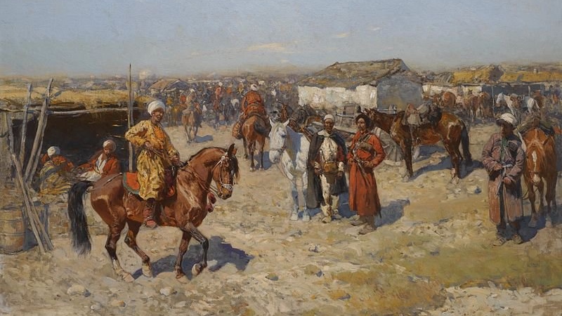 Франсуа Фламенг. Конный рынок.