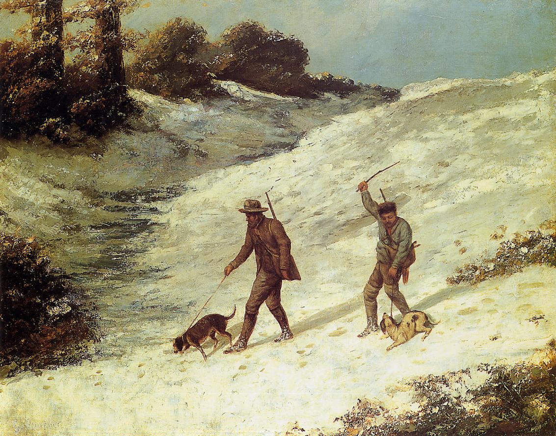Гюстав Курбе. Браконьеры в снегу. 1867